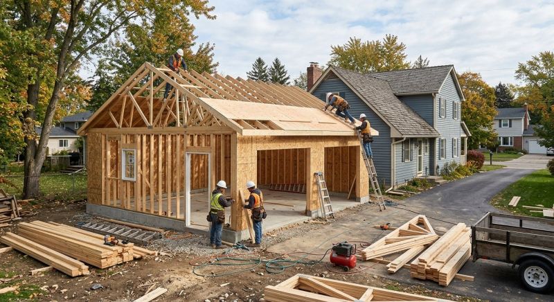 Attached Garage Construction in Katy, TX