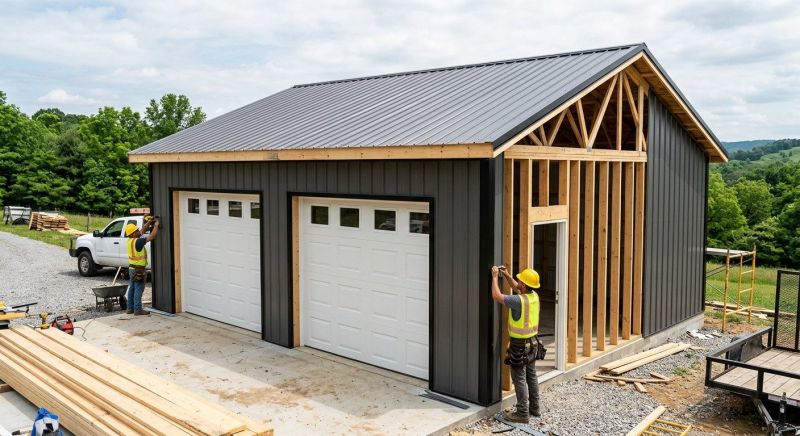 Two Story Garage Construction in Houston, TX